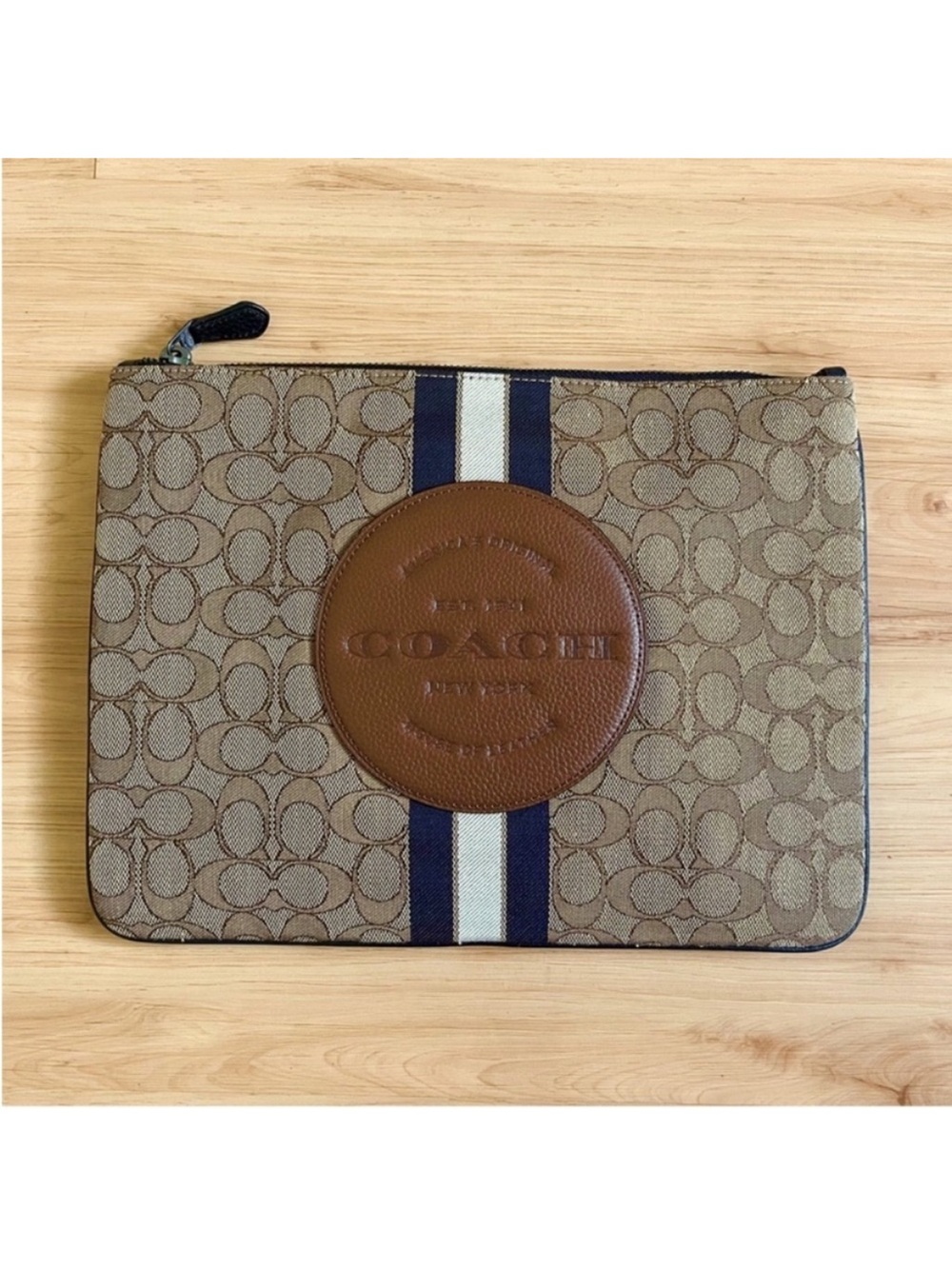 Coach Large Pouch In Signature Jacquard